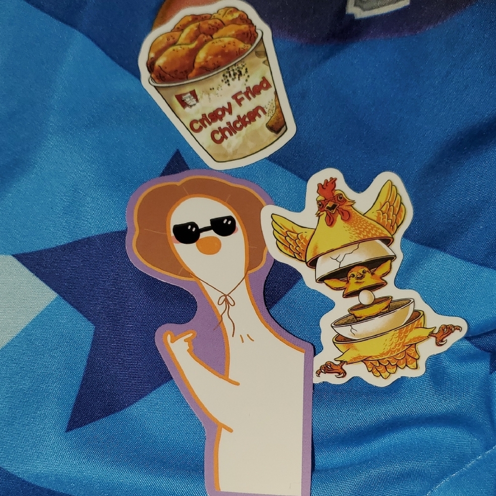 🌈FREE W/BUNDLE🌈 Set Of 3 Crispy Fried Chicken-Themed Stickers